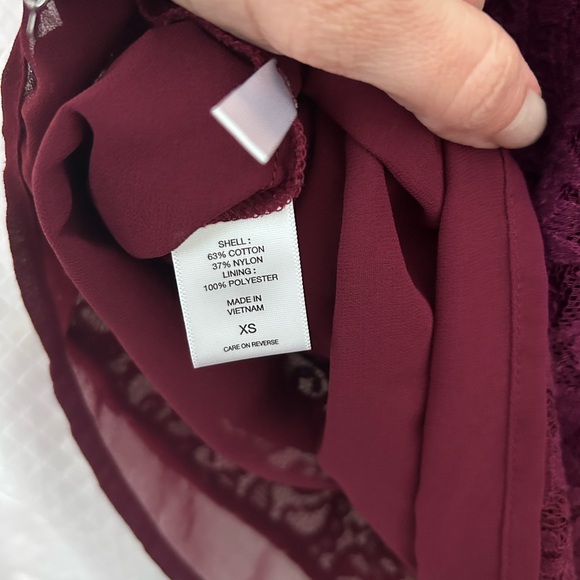 Soho Burgundy Lace Blouse with Ruffles - Picture 8 of 9